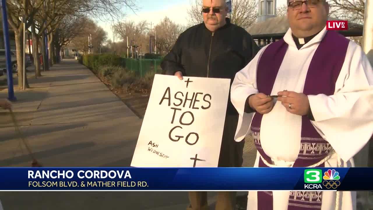 Priests give Ash Wednesday blessings to Sacramento commuters