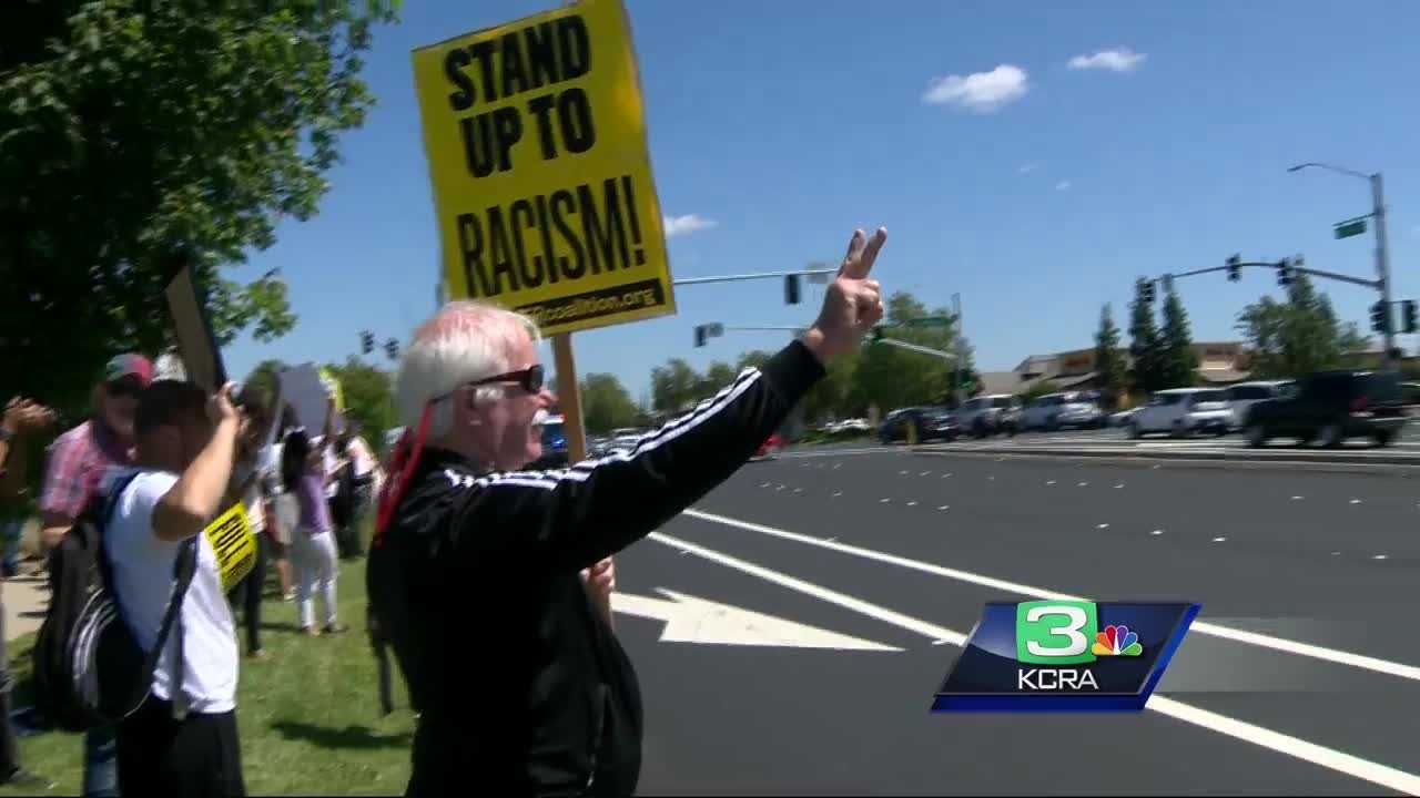 Dueling rallies draw hundreds to Roseville