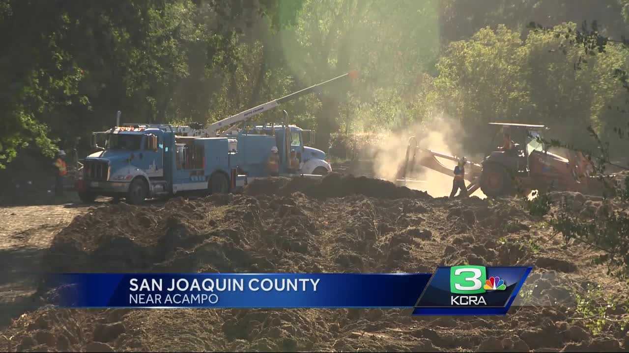Crews work to repair damaged gas line in San Joaquin County