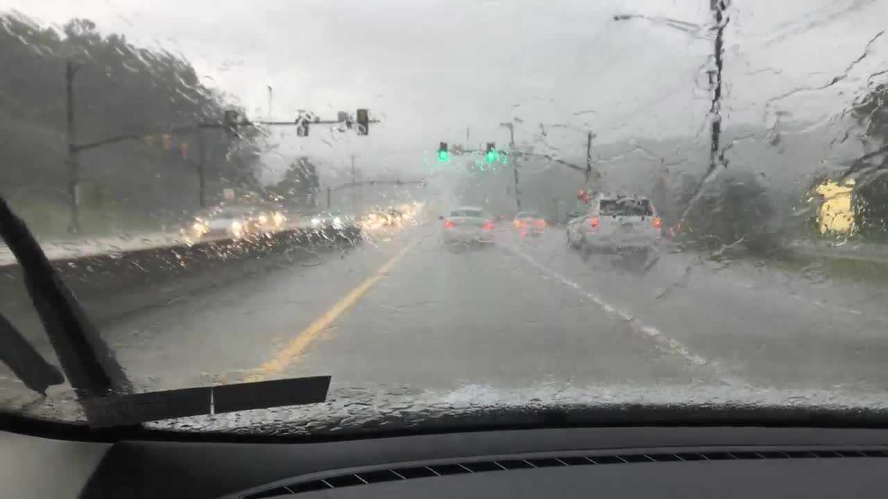 Raw video: Heavy rainfall on Route 22 in Murrysville