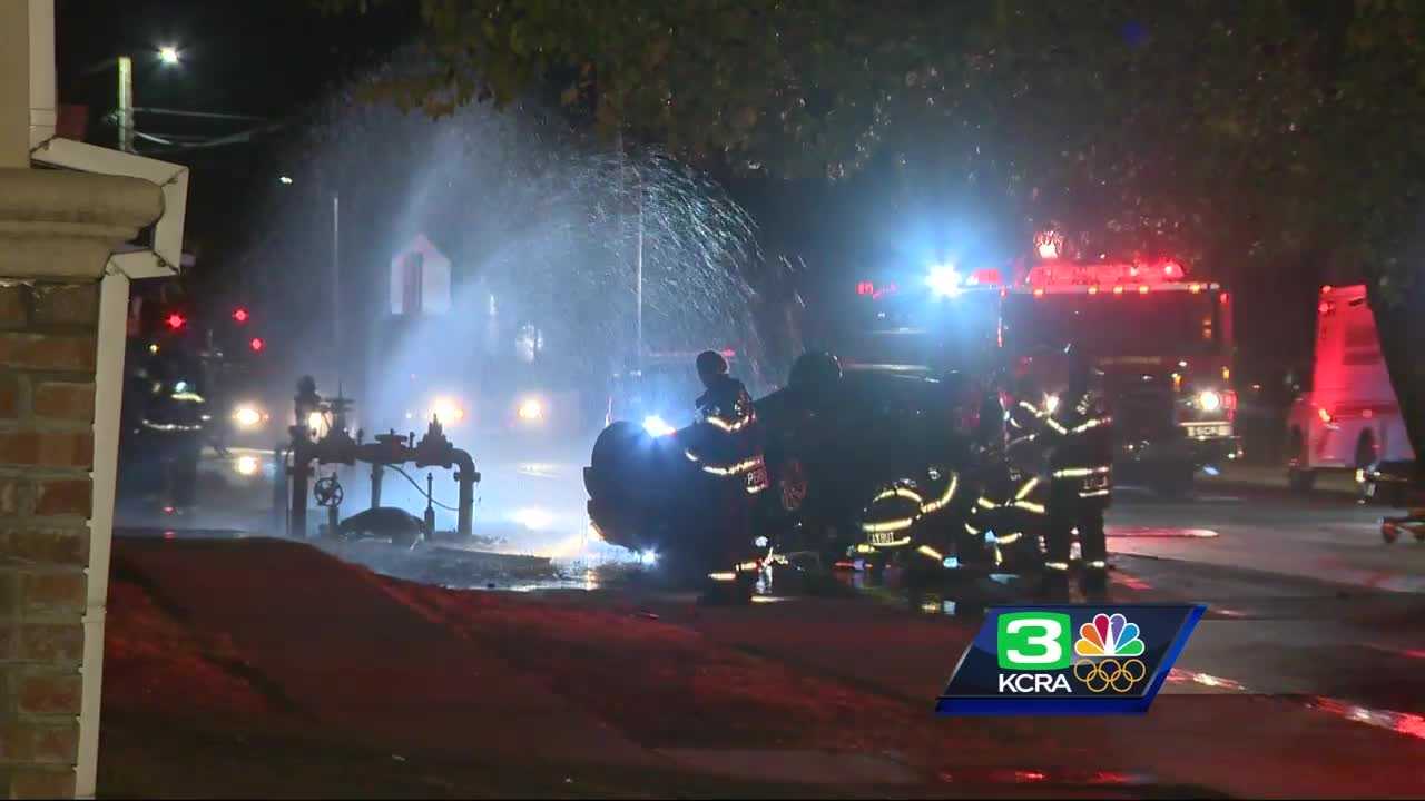 Truck crashes into restaurant, water main in North Sacramento