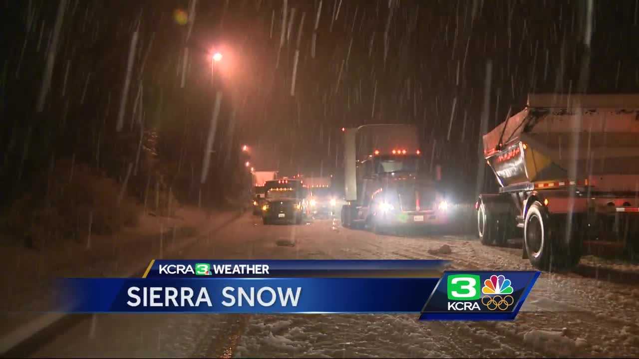 October snow in Serra prompts chain controls