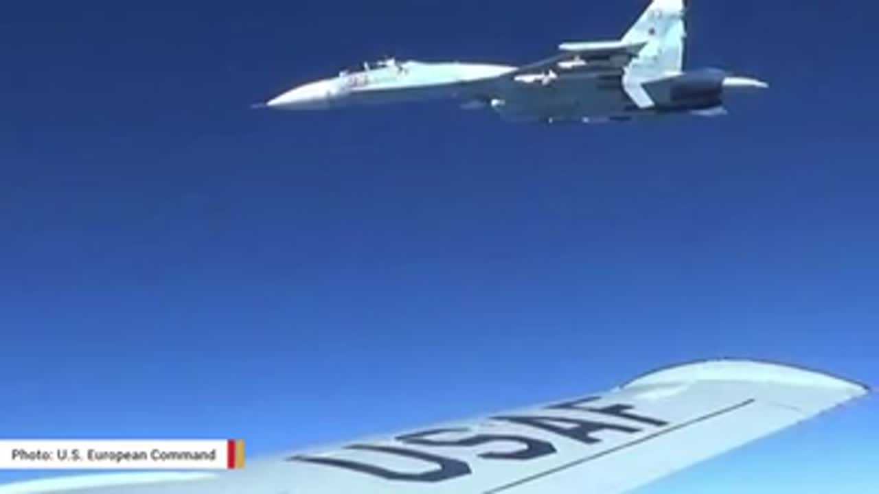 Russian jet flies feet away from US aircraft