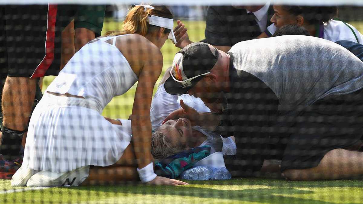 Tennis player suffers gruesome injury at Wimbledon