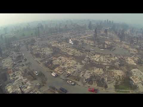 Drone captures devastating impact of wildfires on Santa Rosa