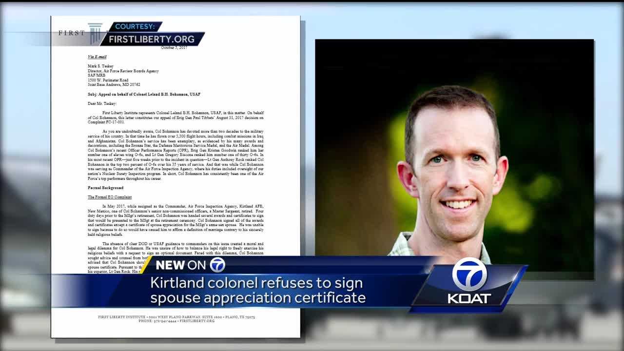 Kirtland Air Force Base officer removed from command