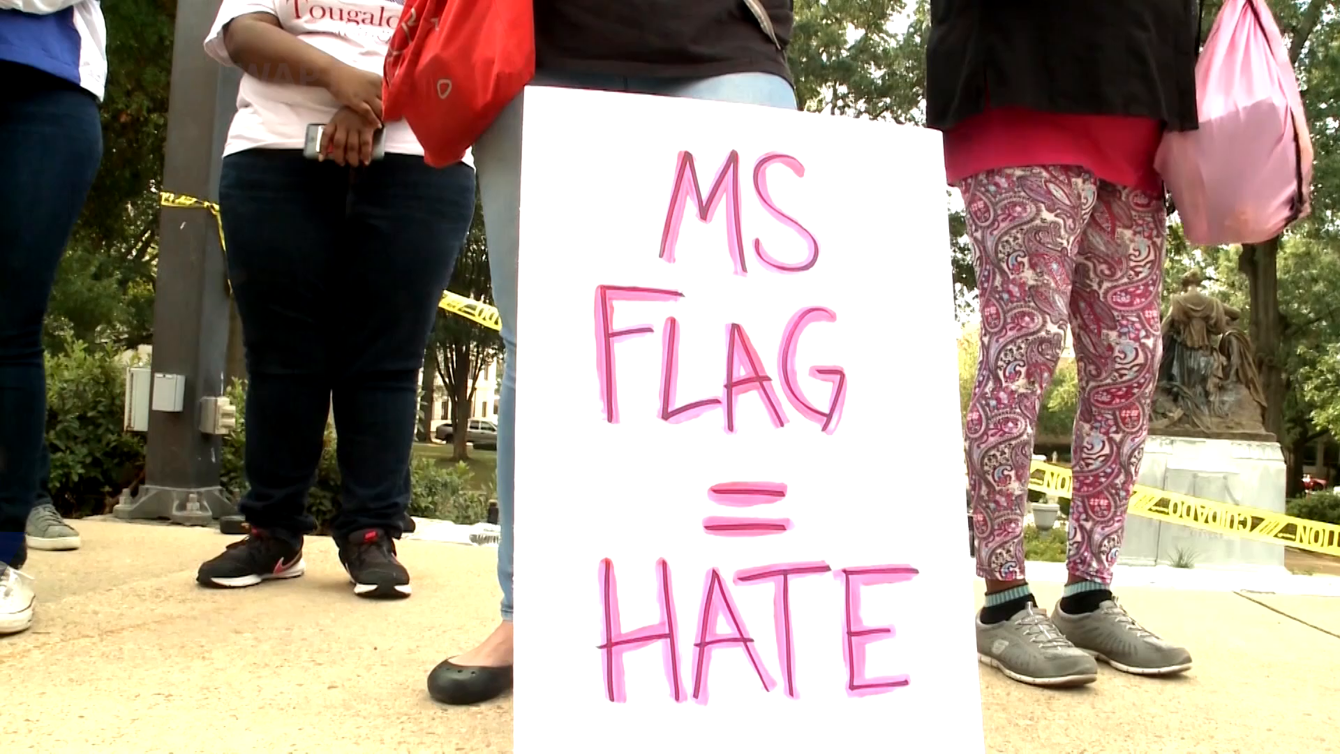 Protests say 'Take Down this Flag,' at Mississippi State Capitol
