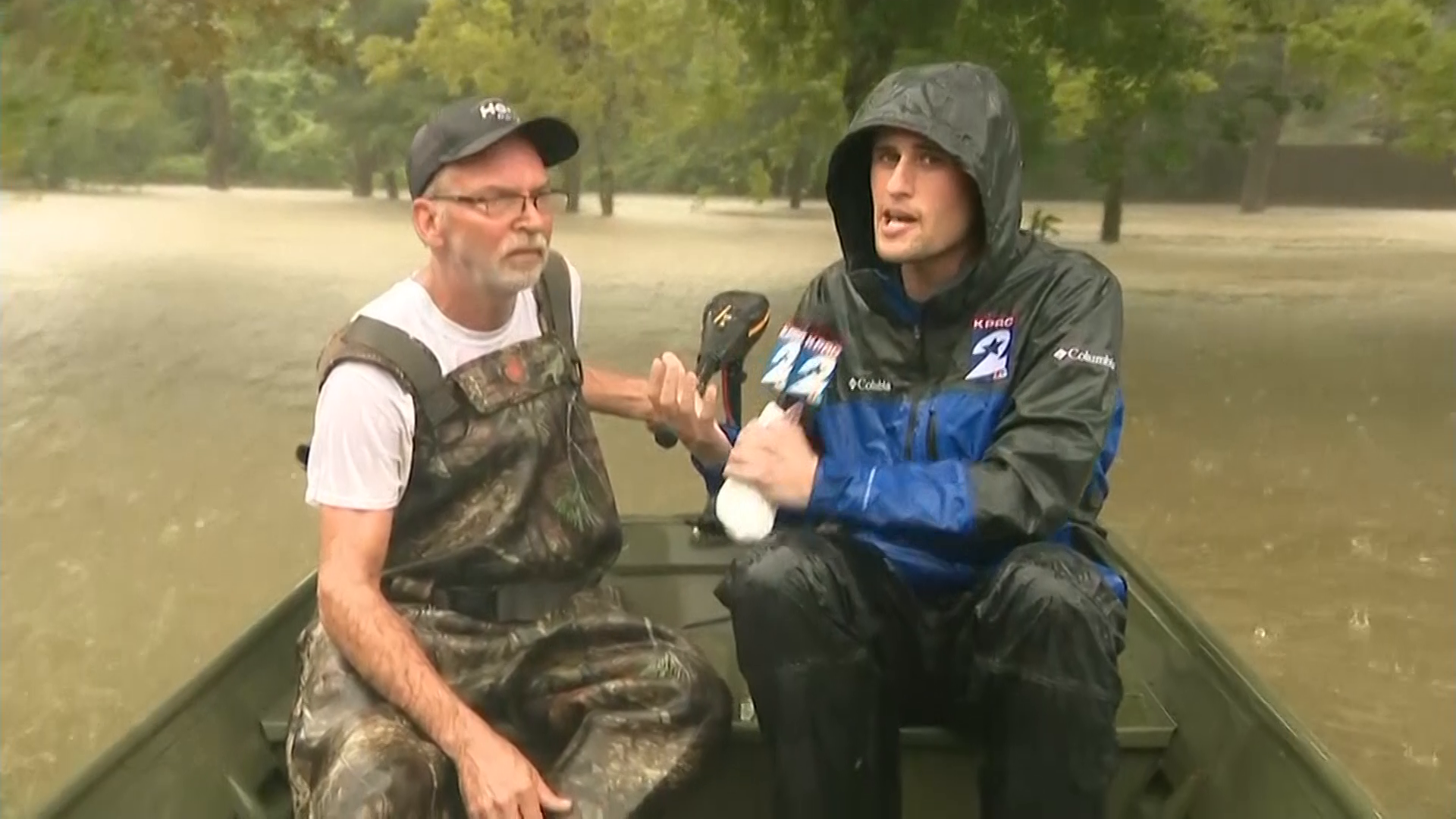 Man rescues neighbors with boat during Harvey