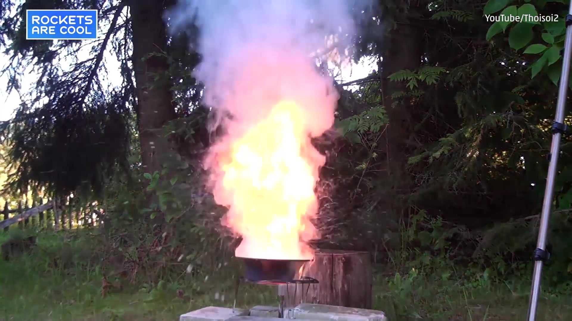 Watch a Snickers bar explode when combined with potassium chlorate