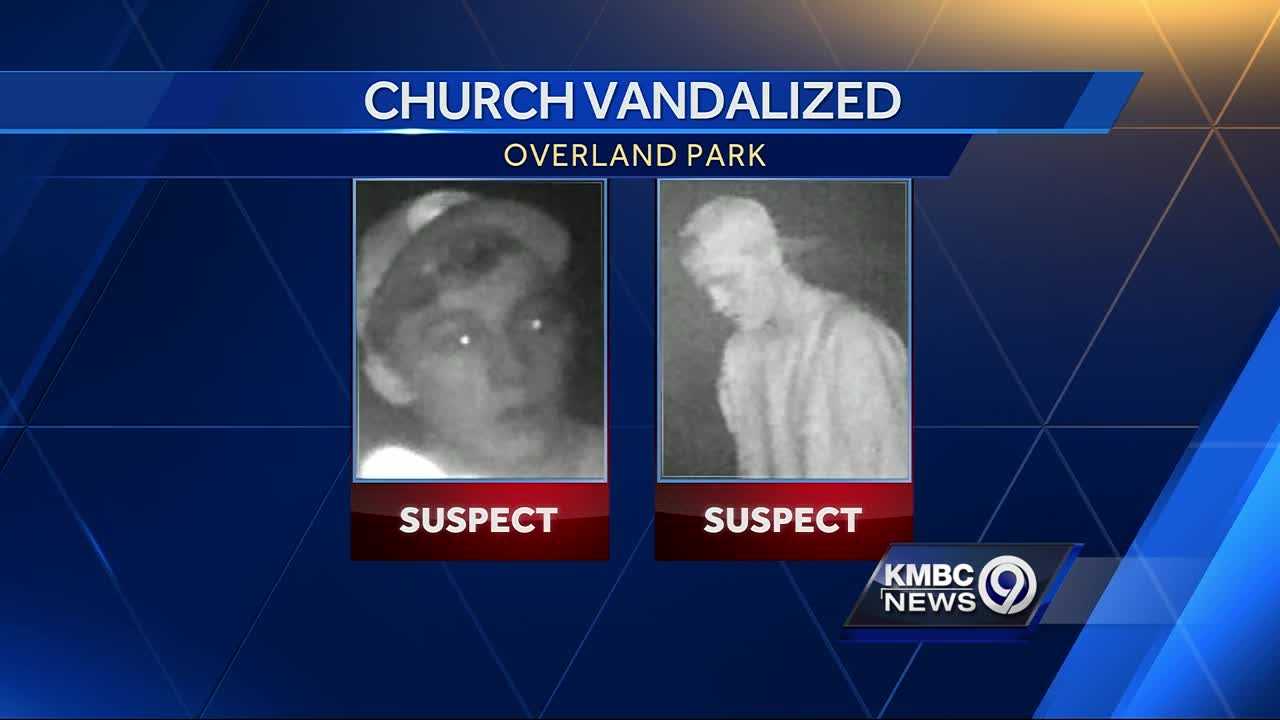 2 sought after Overland Park church vandalized