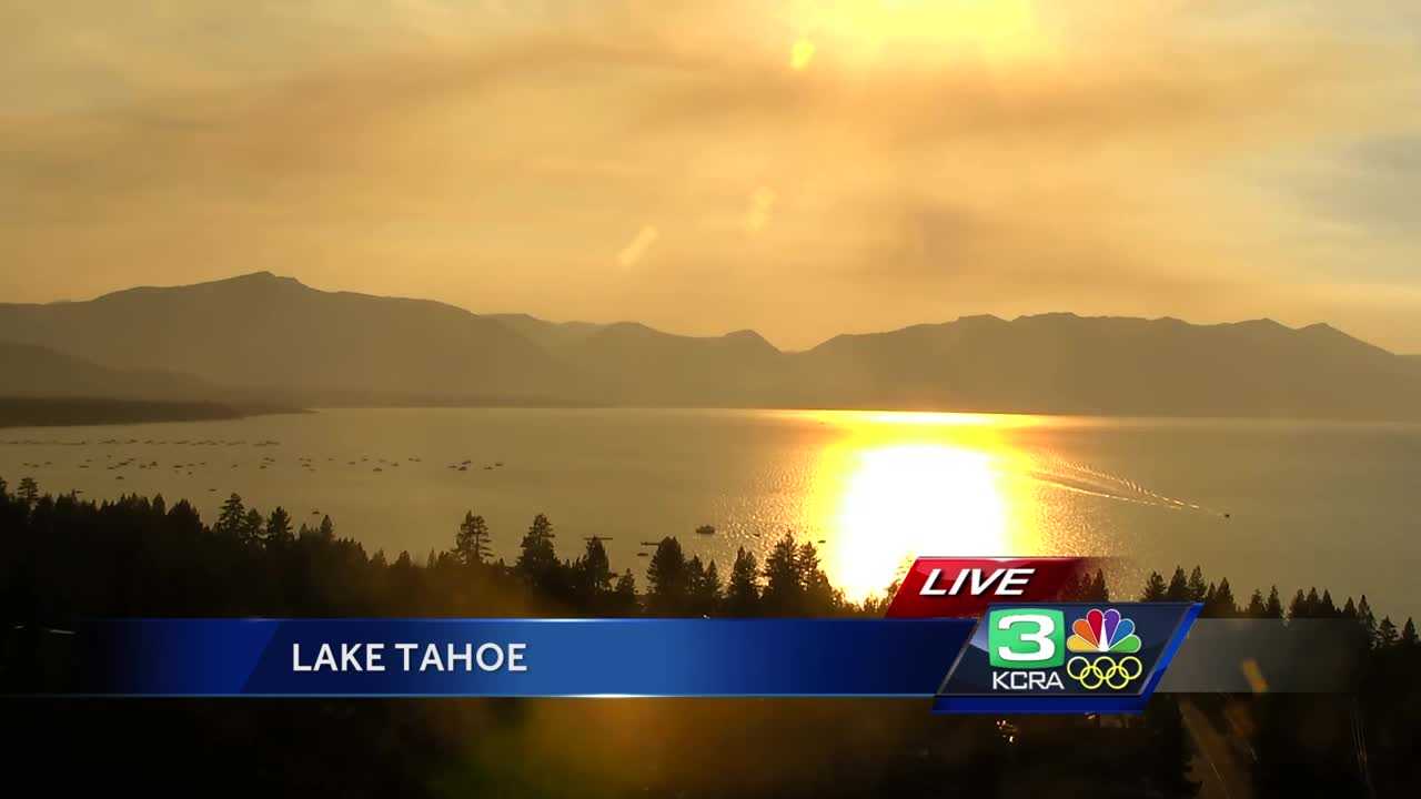 Wildfire smoke creates haze over Lake Tahoe