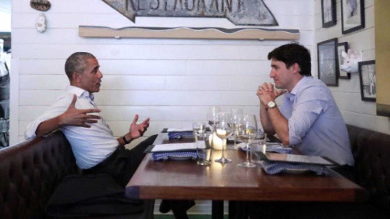 Barack Obama and Justin Trudeau Reunite with a Bromantic Dinner Date