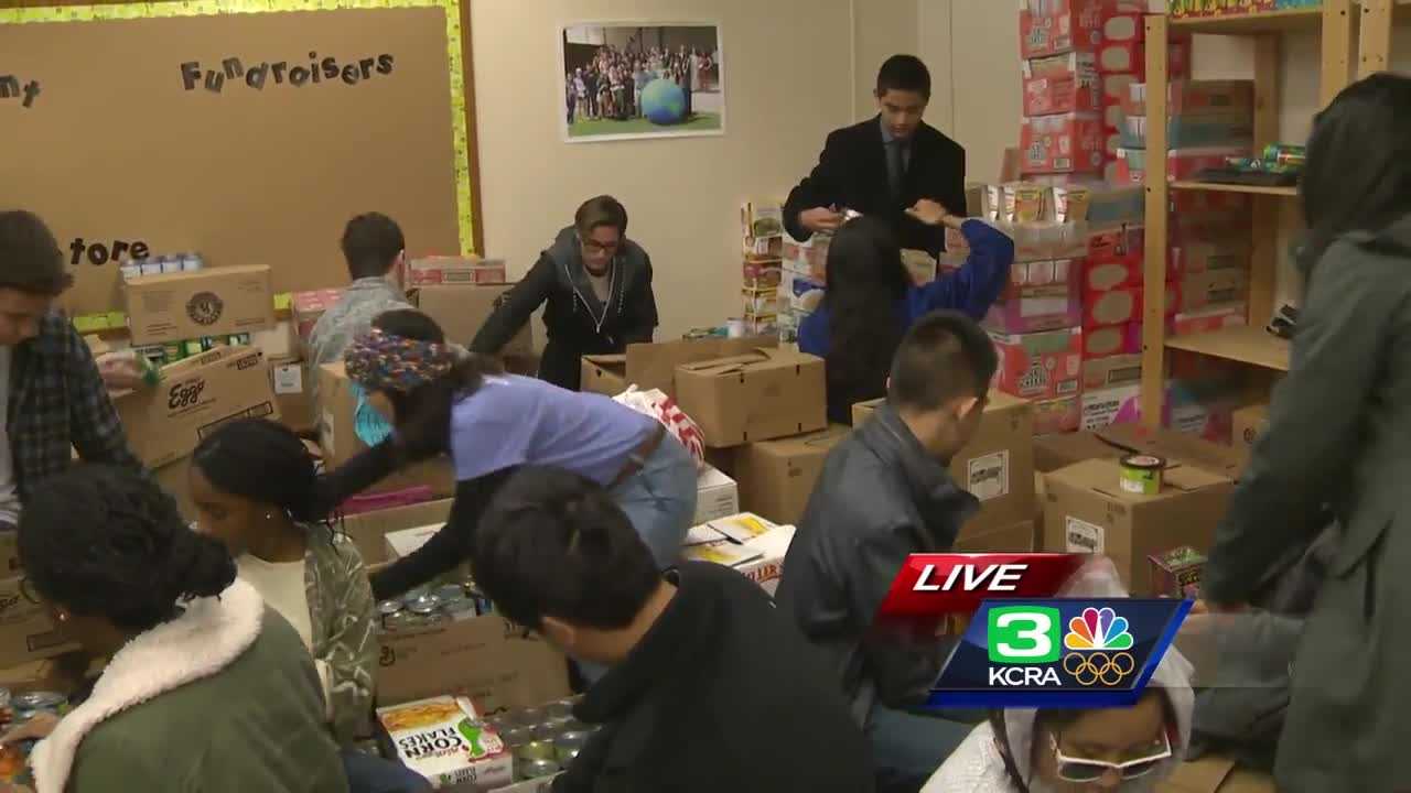West Campus High School collects 8,000 cans for food drive