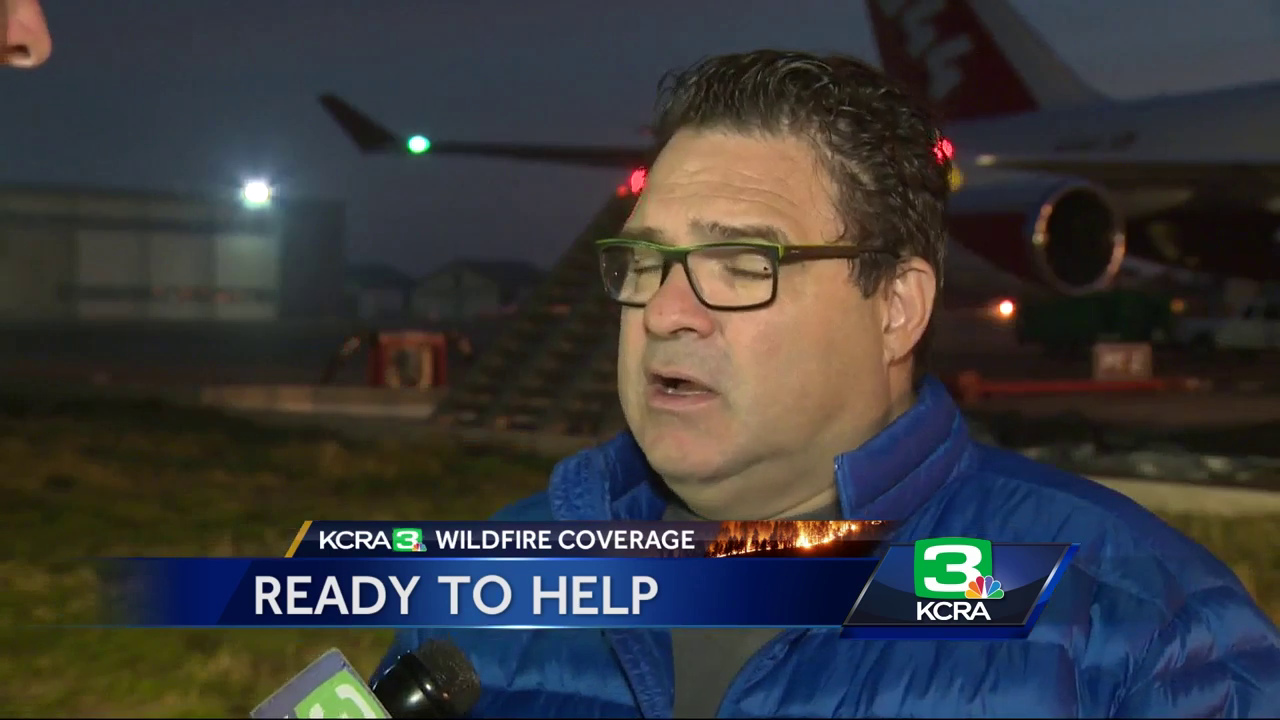 Supertanker stationed in Sacramento for So Cal fire fight