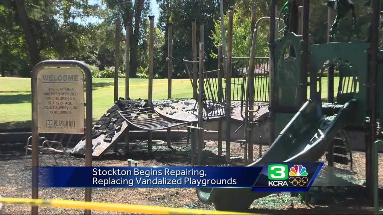 Destroyed Stockton playgrounds to get new look