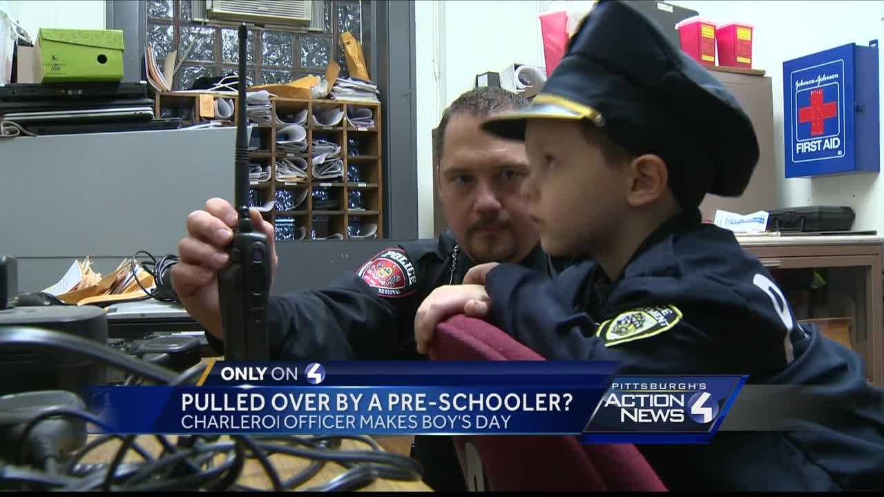 Pulled over by a preschooler? Charleroi officer makes 4-year-old boy's day