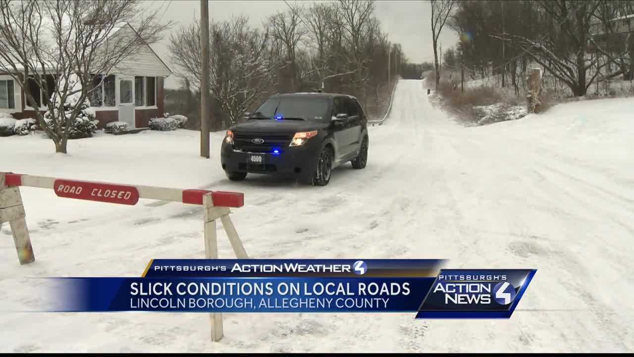 Fresh snow covers ice on roads, leading to car accidents in Lincoln Borough