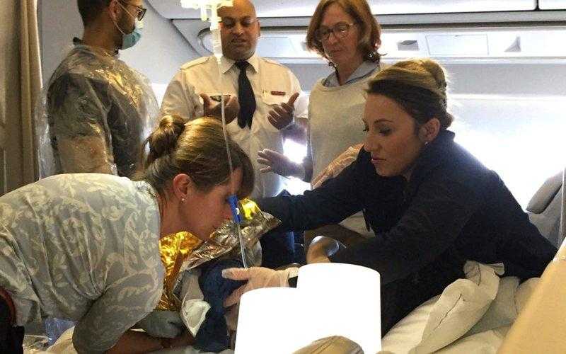 Doctor delivers baby boy in first class on flight from Paris to New York