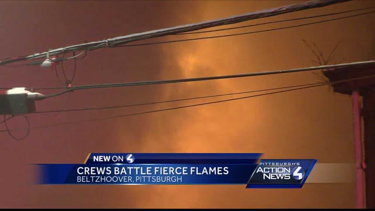 Crews battle fierce flames in Beltzhoover overnight