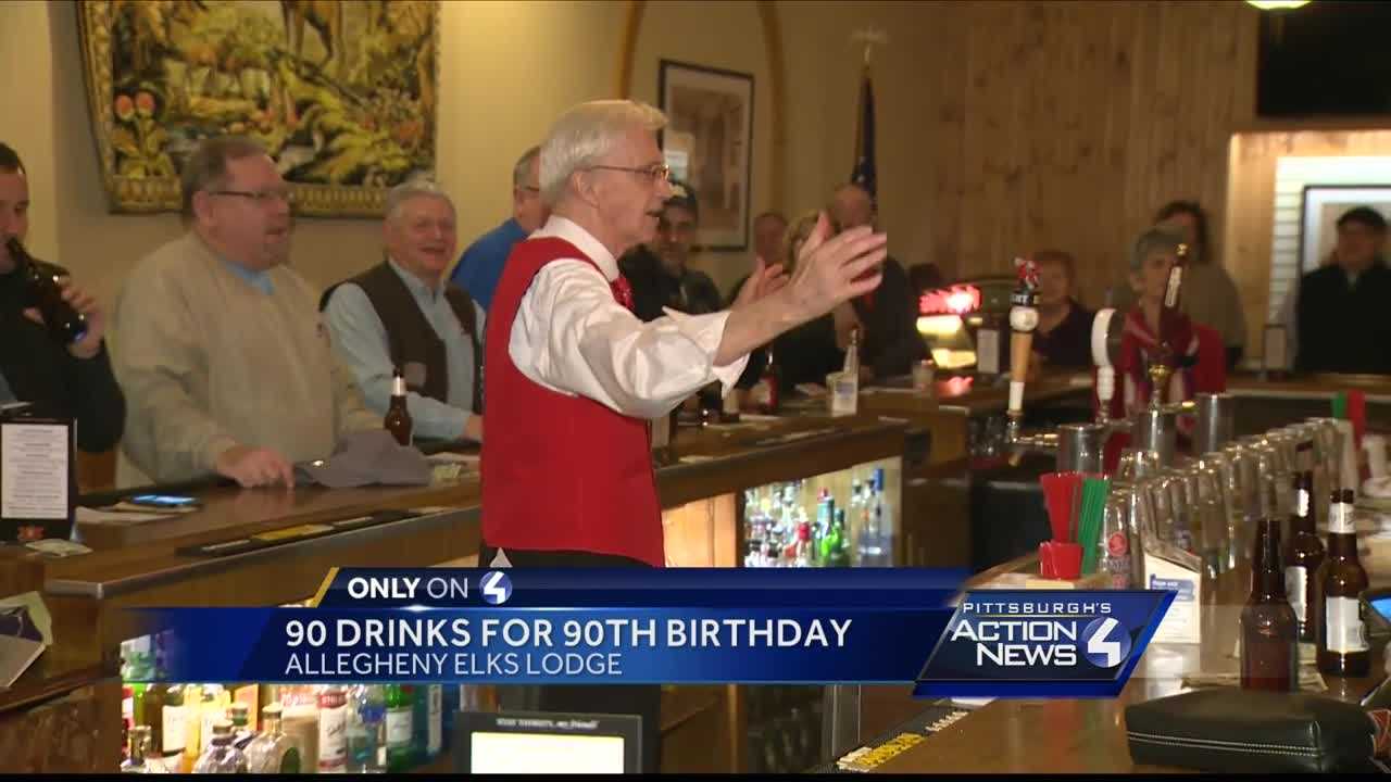 Cheers! Pittsburgh bartender celebrates 90th birthday by pouring 90 drinks