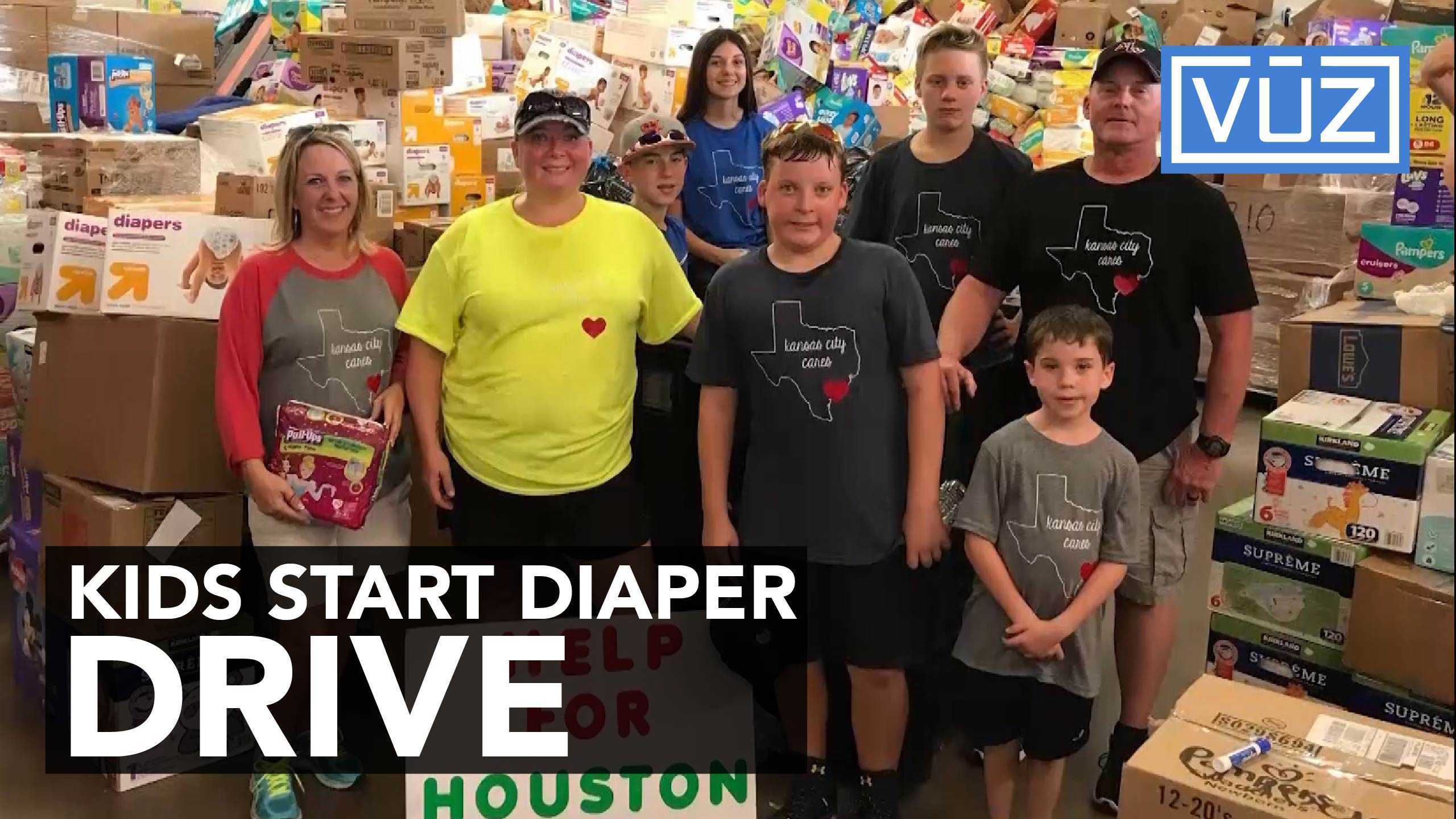 Kids send diapers to hurricane victims in Texas