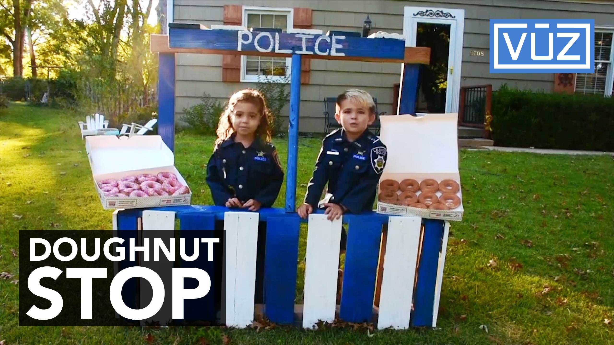 Six-year-old creates doughnut stand for his superheroes