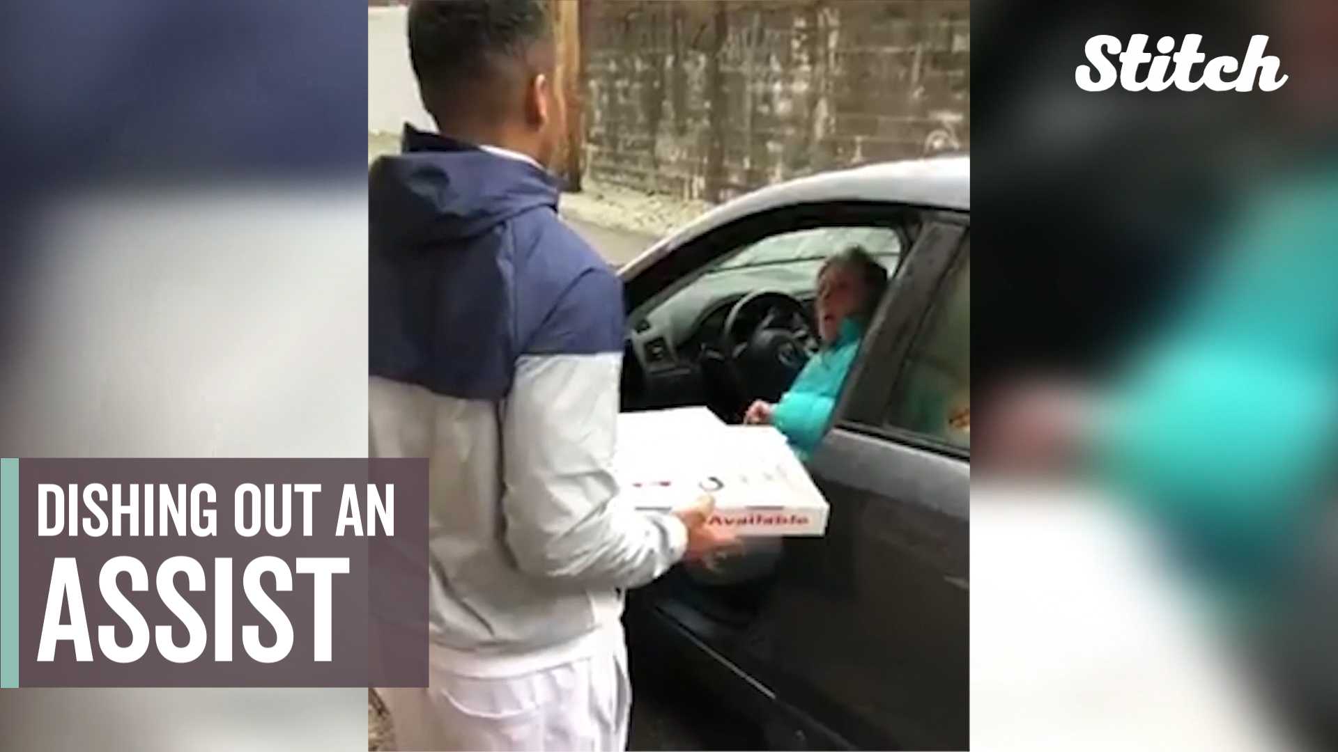 College basketball player dishes out assist to woman in need