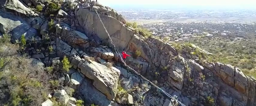 WATCH: New Mexico group high-lines in the Sandia Mountains