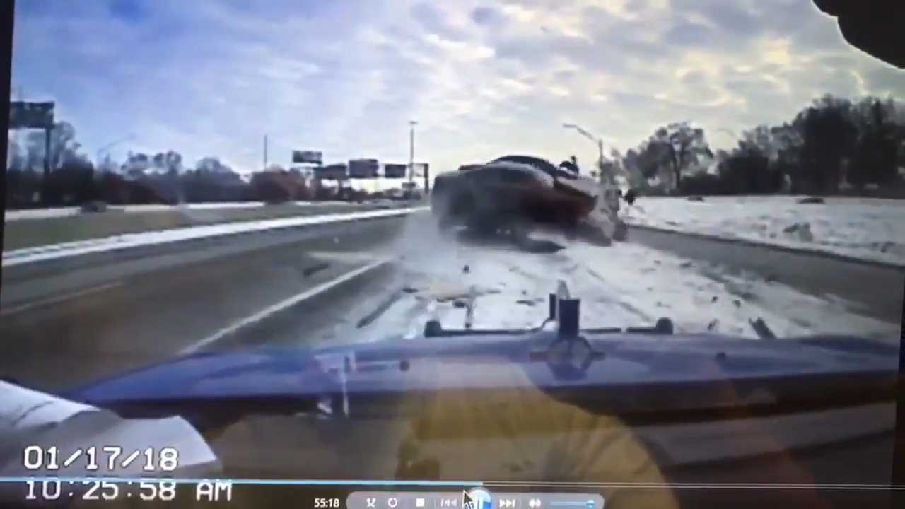 Watch: Terrifying video shows vehicle smashing into tow truck on Interstate