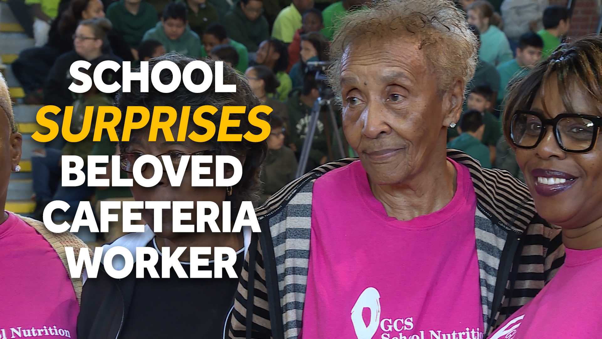School surprises beloved 88-year-old cafeteria worker