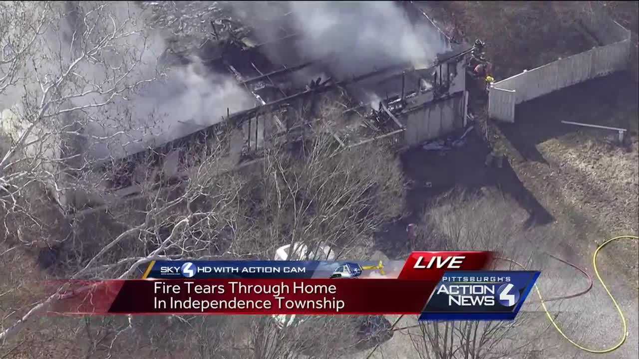 Fire tears through home in Independence Township