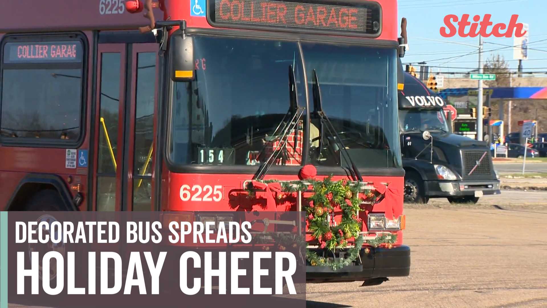Decorated bus spreads holiday cheer