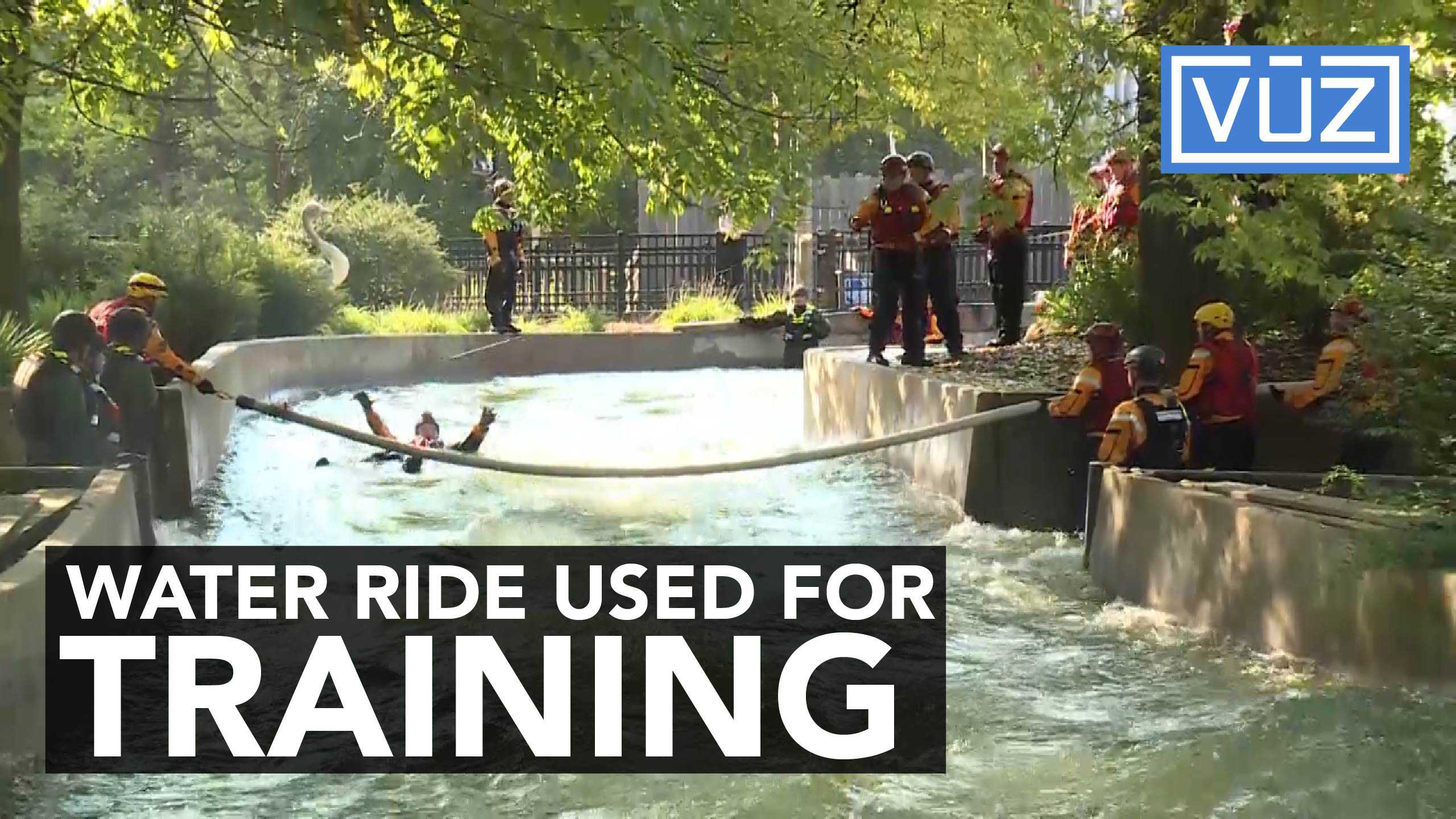 Theme park ride used for rescue team training