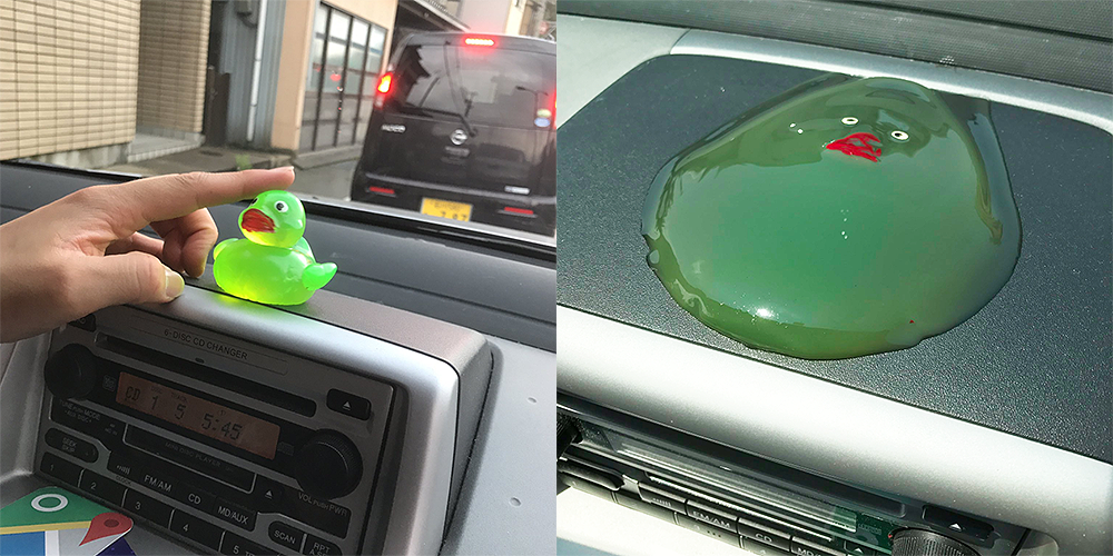 It's so hot that even rubber ducks are melting