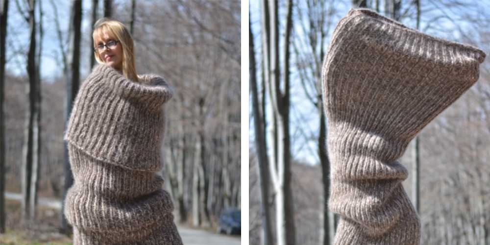 This giant tube scarf is basically a leg warmer for your whole body